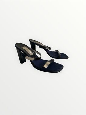 Vintage Bocci Patent Leather Two Strap Mule Heel Sandals Size 38.5